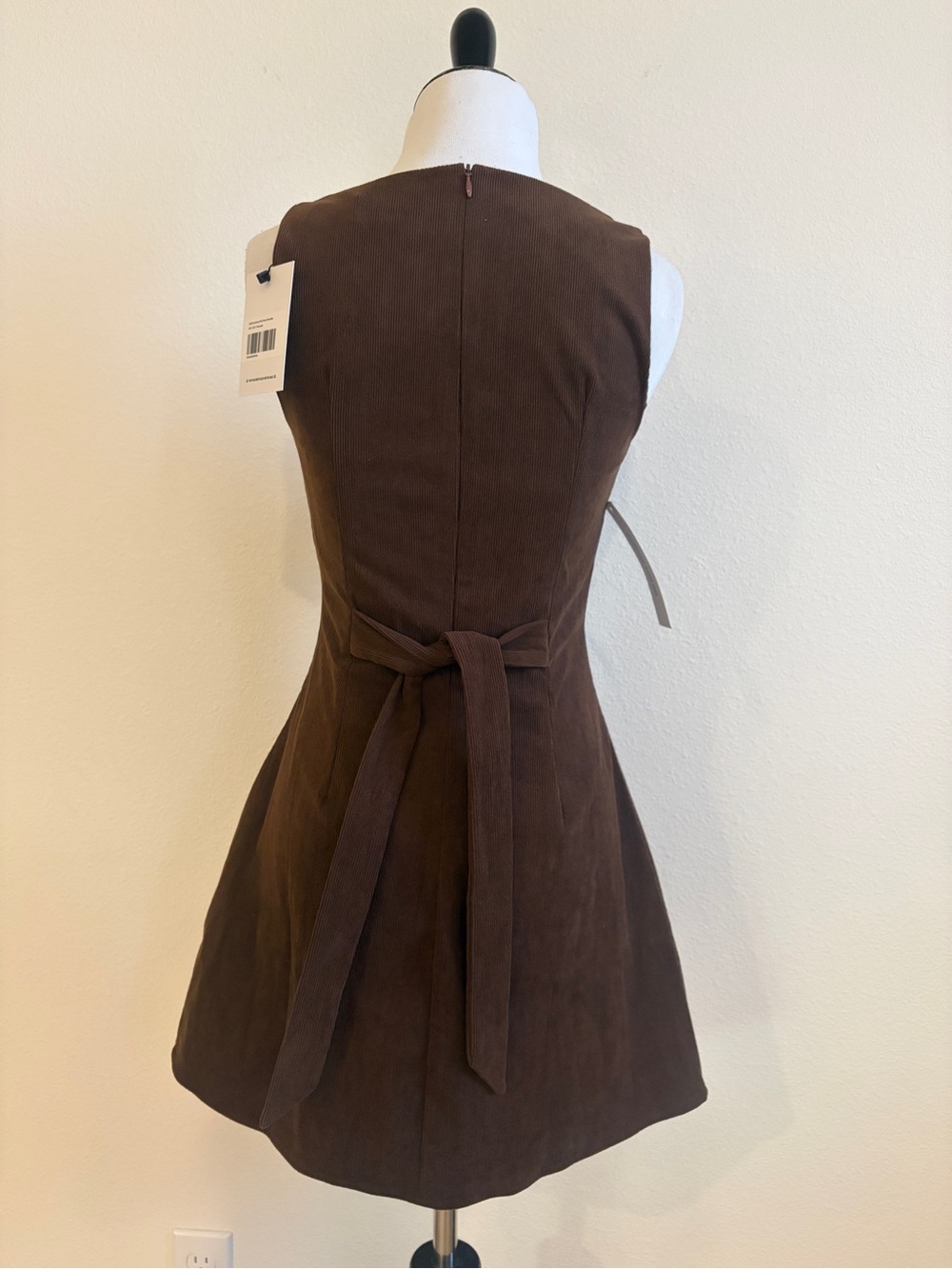 Princess Polly Alfalfa Chocolate Brown Sleeveless Tie-Back Mini Dress - Picture 5 of 9